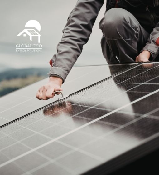 Solar panels being fitted